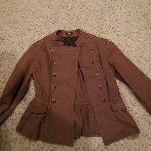 Dark olive peplum military blazer like jacket